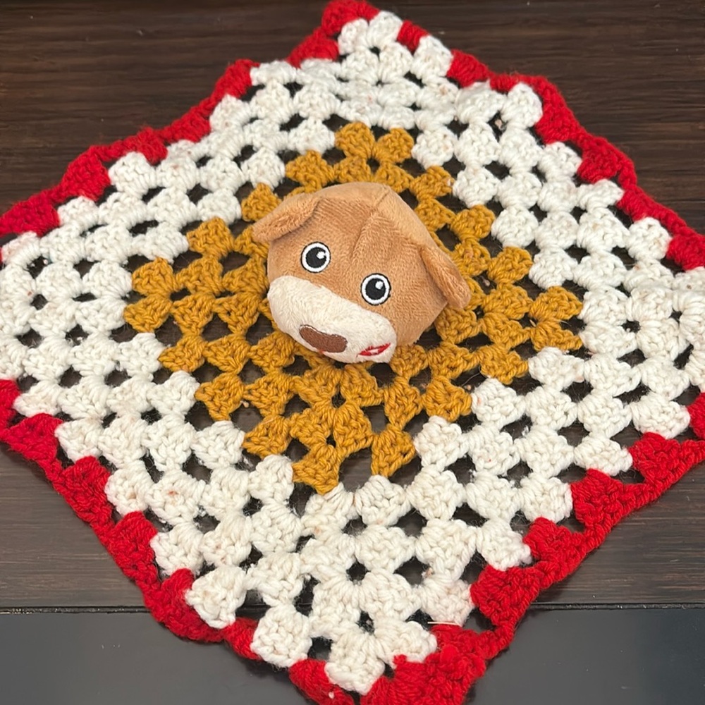 Handmade Crocheted Brown Bear Lovey